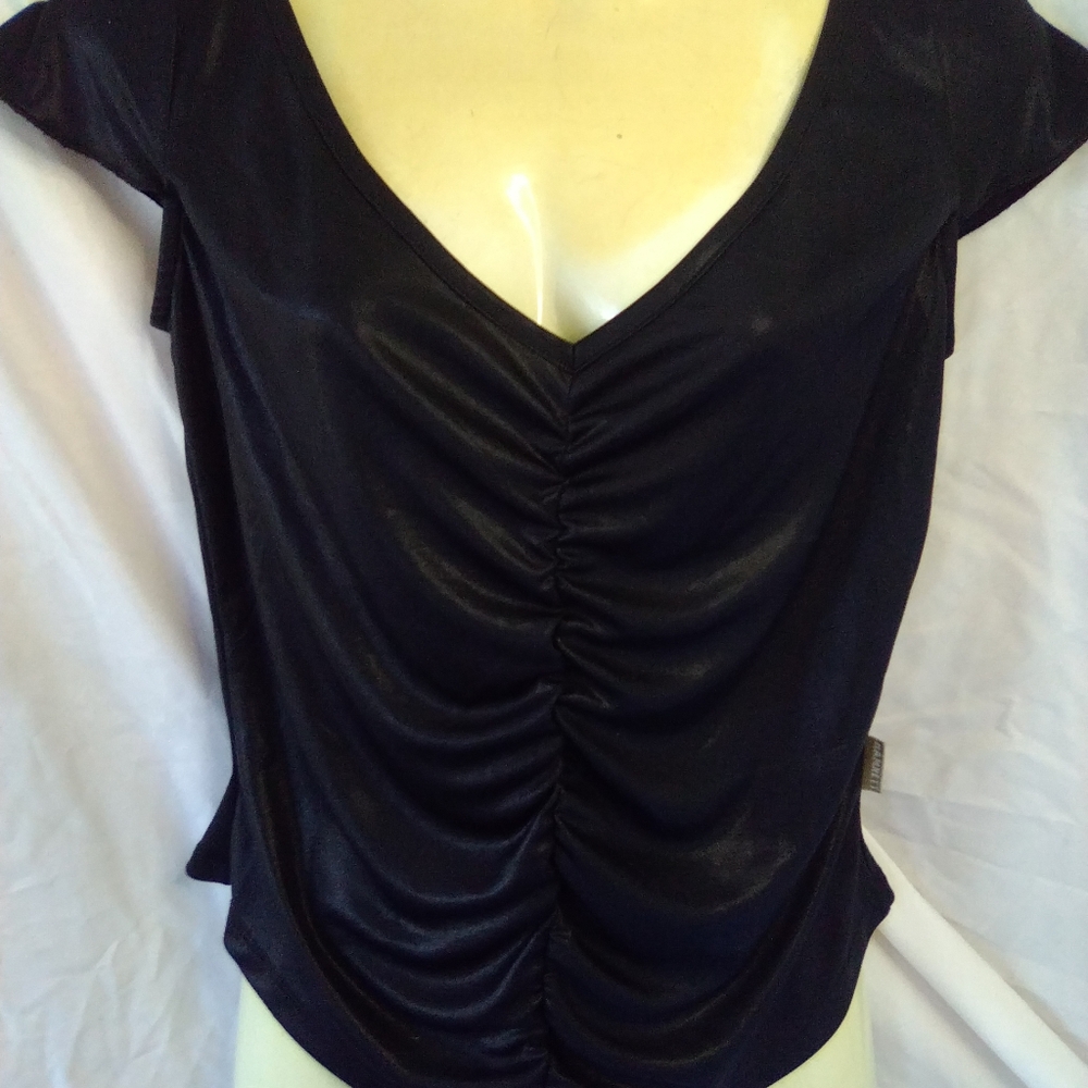 Hammett Black Shiny Top made in Italy.